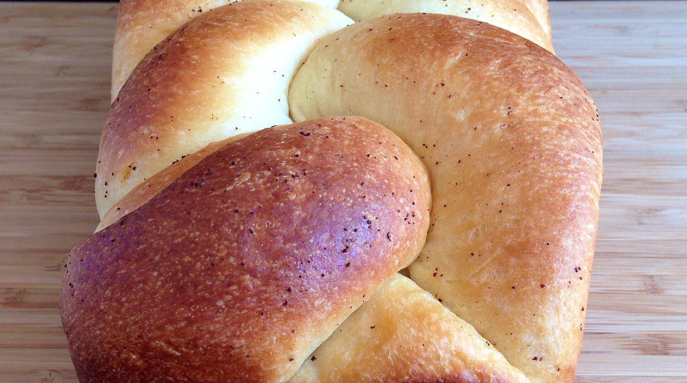 Japanese-style white milk bread loaf (shokupan) with feathery soft crumb